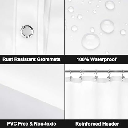 Barossa Design 54" x 78" Frosted Stall Shower Curtain Liner with 3 Magnets | Waterproof PEVA, PVC Free, Metal Grommets, Lightweight Plastic Shower Liner 54x78 Inches for Stall - color: 2a. Frost, size: 54"W x 78"L (Pack of 1)
