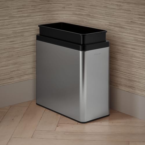 Kohler K-31313-ST 12-Liter Open-Top Trash Can, Stainless Steel - color: Stainless Steel, size: 3.1 Gallon - Open Top