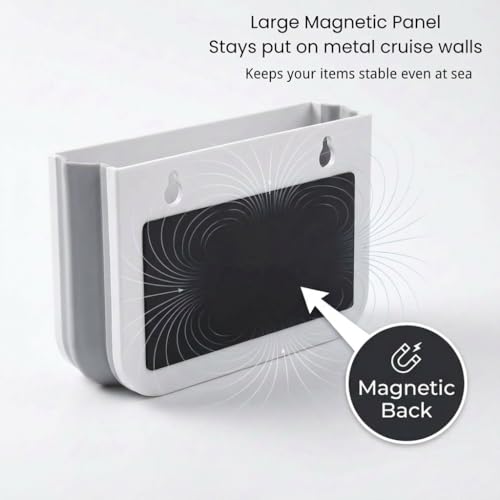 Cruise Magnetic Toothbrush Holder Cabin Walls, Foldable Toiletry Organizer for Disney RoyalCaribbean Carnival Cabin Bathroom, Strong Magnet, No Drilling, Space-Saving Travel Essential (4)