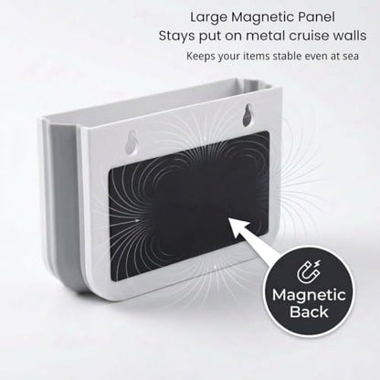 Cruise Magnetic Toothbrush Holder Cabin Walls, Foldable Toiletry Organizer for Disney RoyalCaribbean Carnival Cabin Bathroom, Strong Magnet, No Drilling, Space-Saving Travel Essential (4)