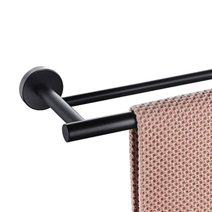 Miyili 30-Inch Bathroom Double Towel Rack, Matte Black | for Kitchen, Hand Towel Holder, Towel Bar, Wall Mounted, Rustproof & Durable - color: Matte Black, size: 30-Inch