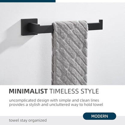 Angle Simple Bathroom Towel Holder, 10.24-in Hand Towel Rack, Matte Black | Solid Rustproof SUS304 Stainless Steel, Easy Use Open Arm Design, Ideal for Laundry Kitchen Shower Vanity Sink, Screws Mount - color: Matte Black