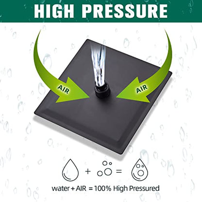 Shower Head Matte Black, Shower Faucet Set Bathroom Shower System with 8 inch Square Rain Shower Head Wall Mounted with 3-Setting Handheld Spray, Rainfall Shower Combo Set - color: Matte Black, style: 8 Inch With 3-Setting