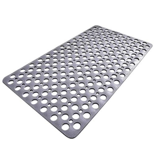Bath Mat for Tub, 28 X 15 Inches Easy Clean Non Slip Machine Washable Large Bathroom Mat Set with Suction Cups and Drain Holes,Durable Grey Bath Mat for Home,Bathroom,Inside Shower Floor,Bathtub - color: Grey