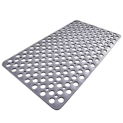 Bath Mat for Tub, 28 X 15 Inches Easy Clean Non Slip Machine Washable Large Bathroom Mat Set with Suction Cups and Drain Holes,Durable Grey Bath Mat for Home,Bathroom,Inside Shower Floor,Bathtub - color: Grey