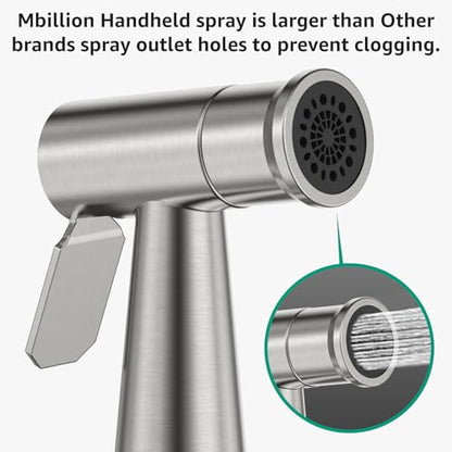 Handheld Bidet Sprayer for Toilet Brushed Nickel with Leakproof Hose | Stainless Steel Cloth Diaper Sprayer,Adjustable Water Pressure,Dual Mode Wall/Toilet Mount Jet Spray for Senior Wash - color: Brushed Nickel