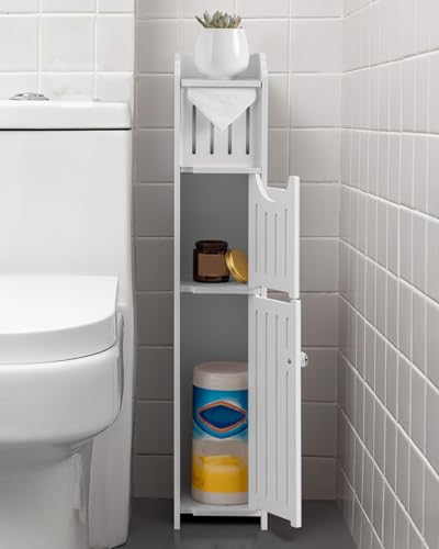 AOJEZOR Small Bathroom Storage Cabinet: No Drill for Narrow Space Renters
