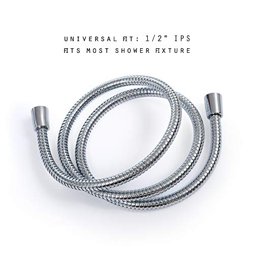 60-inch Shower Hose Replacement, 304 Stainless Steel Hand Held Shower Hose Chrome With Brass Fitting (60-inch, Chrome) - color: Chrome, size: 60inches