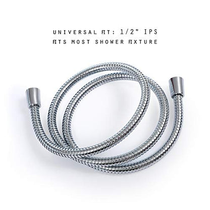 Shower Hose Replacement,72-inch 304 Stainless Steel Extra Long Hand Held Shower Hose Chrome With Brass Fitting (72-inch, Chrome) - color: Chrome, size: 72inches