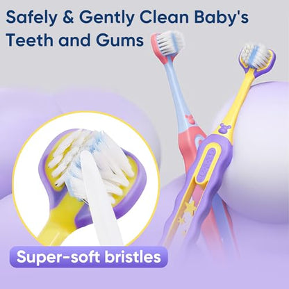 EASICUTI Soft Toddler Toothbrushes, Efficient 3 Sided Toothbrush, Baby Toothbrush 12 Months and up, Infant Tooth brush, Toddler Training Tooth brush for Ages 1-8 Years, Cleans All Sides-8 Pack, Patent - size: 1 Count (Pack of 8)