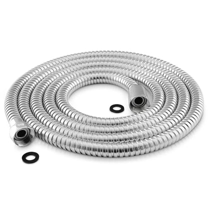 90 Inch Extra Long Stainless Steel Shower Hose - Flexible & Wear-Resistant with Chrome shower head with hose Plated Nut & Insert - color: Chrome, size: 90 Inches