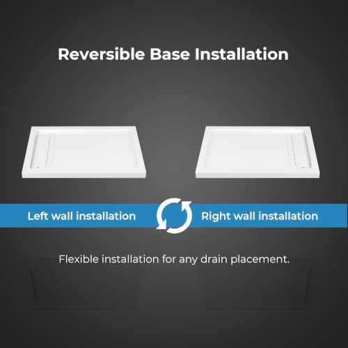 OVE Decors 48x32" Shower Base, White - size: 48 x 32, style: Side Drain