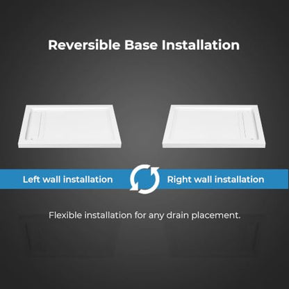 OVE Decors 48x32" Shower Base, White - size: 48 x 32, style: Side Drain