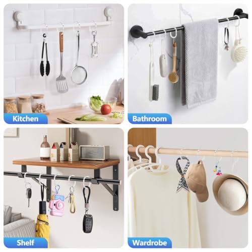 Resze 24 PCS Shower Curtain Hooks, Plastic Clear Shower Curtain Rings | Shower Hooks, BPA Free, Rust Proof Anti-Drop Shower Rings, Glide Smoothly Curtain Hooks for Bathroom Shower Rods Curtains - color: Clear, size: 24PC
