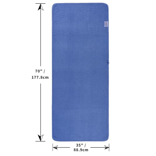 POLYTE 430 GSM Poly Blend Microfiber Waffle Bath Sheet XL Set, 35x70 in | 2 Pack, Oversize, Lint Free, Quick Dry - color: Royal Blue, size: 35 x 70 in