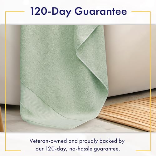 Alusa Home Ultra Soft & Plush Viscose from Bamboo Bath Towels - 700 GSM Luxury Bath Towels - 6 Piece Set - Super Absorbent & Quick Drying (Eucalyptus Green) - color: Eucalyptus, size: 6pc Towel Set