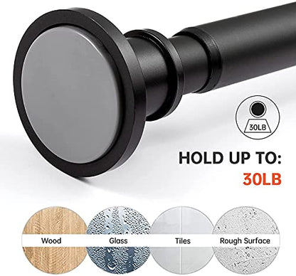 BRIOFOX Industrial Shower Curtain Rod - Rustproof Non-Slip Long Tension Shower Rod 54-90 Inch Stainless Steel Tension Curtain Rod for Windows, Matte Black - color: Matte Black, size: 54-90 Inch