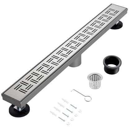 48 Inch Linear Shower Drain, Brushed Nickel Shower Drain,Removable Grate, 304 Stainless Steel, Easy to Install and Clean for Bathrooms (Drain Base Not Included), LSD-14A-48S