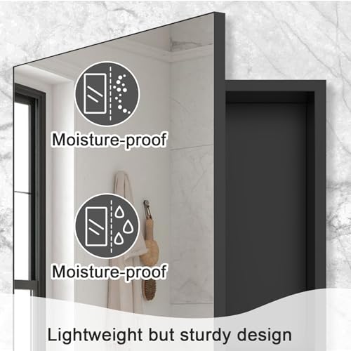 18x14 Inch Bathroom Medicine Cabinet with Mirror, Pre-Assembled Bathroom Medicine Cabinets, Surface/Recessed Wall Mounted Farmhouse Large Medicine Cabinet, Black - color: Black, size: 14 x 18