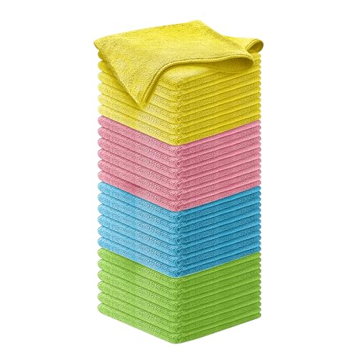 USANOOKS Premium 300GSM Microfiber Cleaning Cloth - 12.5"x12.5" High Performance - 1200 Washes, Ultra Absorbent Microfiber Towels for Cars Undercarriage, Rims & Engine Bay Cleaning - Microfiber Cloth - color: Multicolor, size: 12.5" x 12.5" (50 pack)