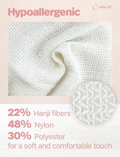 Korean Exfoliating Shower Cloth 2 Pack, Long Back Scrubber Washcloth for Body, Gentle & Quick-Dry Hanji Fabric, Soft Daily Cleansing, Made in Korea, Size (10.6 inX 37.4 in)