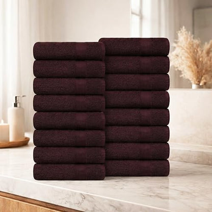 100% Cotton Bath Towels 30x54 Inches, 600 GSM, Soft & Absorbent, Set of 16, Brown - color: Brown, size: Bath Towel Set of 16