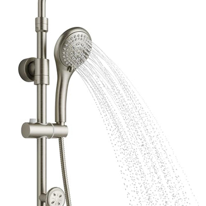 Lanikai Rain Shower Head with Handheld Spray Combo - 1028-BN-1.8GPM, Brushed Nickel - 8" Rain Showerhead with Handheld Sprayer, 3 Spray Jets, 5-Function Rainfall Shower Head with Hose, 1.8 GPM - color: Brushed Nickel, size: 1.8 GPM