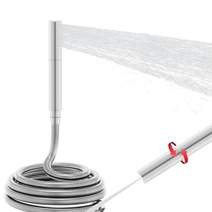 AYIVG Chrome Finish Round Brass 2 In 1 Function High Pressure Handheld Shower Head Sprayer Hand Shower Wand with 59 Inch Hose For Bathroom Shower System - color: Chrome
