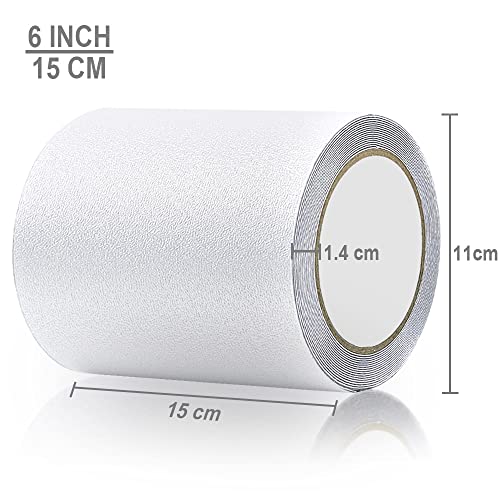Anti Slip Tape Transparent, More Clear and Comfortable Safety Track Tape (6" Width x 190" Long, Clear) - size: 6" Width x 190" Long