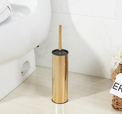 BGL Toilet Brush and Holder,Stainless Steel Toilet Brushes for Bathroom, Toilet Bowl Brush - color: Gold
