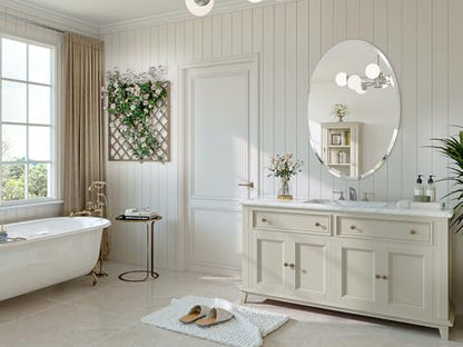 Frameless Oval Mirror, 24"x36" Beveled Bathroom Vanity Mirrors | 20mm beveled edge, 5mm HD glass, frameless, anti-rust, shatterproof, french cleat, horizontally or vertically - size: 24"L x 36"W