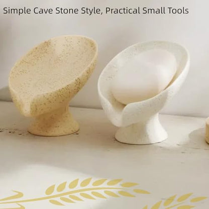 Bar Soap Holder, Soap Dish for Shower, Self Draining Soap Dish,Travertine Style Soap Holder, Used for Sinks, Bathrooms, Showers,Kitchens (Light Khaki Limestone) - color: Light Khaki Limestone