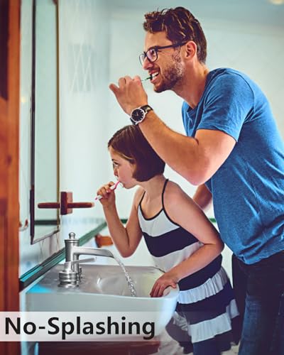 Fapully Brushed Nickel Bathroom Sink Faucet, Waterfall Bathroom Faucets 3 Hole, 8 Inch Widespread Bathroom Faucet with Pop-up Drain, 2-Handle Faucet for Bathroom Sink Vanity RV - color: Brushed Nickel
