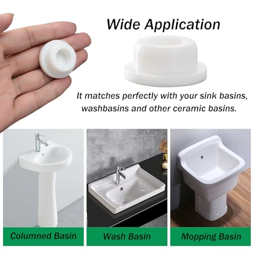 LiXiongBao 4 Pack Rubber Sink Overflow Hole Cover,Circular Sink Overflow Cap for Kitchen and Bathroom Sink Basin Trim Overflow Drain Cover(White)