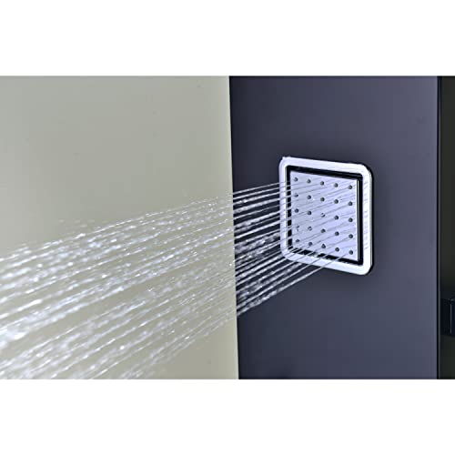 ANZZI Shower Head Panel Tower System, Ronin, Black Aluminum, 2 Turbo Jetted | Includes Two Adjustable Body Spray Jets For Targeted Water, Constructed From Stainless Steel With A Matte Finish - color: Matte Black, style: 2 Jets