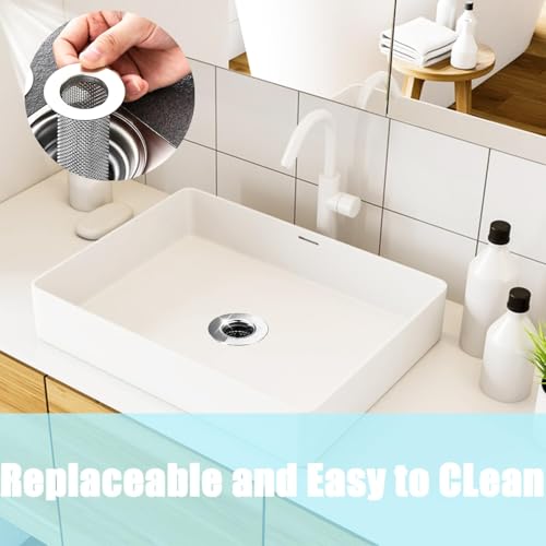4 PCS Bathroom Sink Drain Strainers, Fit Hole Size from 1.25" to 2.17", Utility Recyclable Sink Strainer, Stainless Steel Sink Strainer for Bathroom Washbasin Bathtub Drain