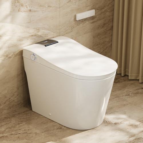 HOROW T39 Luxury Smart Toilet with Bidet, Modern Elongated Toilet for Bathroom Remodel, ADA Bidet Toilet with Anti-Splatter Foam Shield, Smart Display, Heated Seat & Instant Warm Water, Night Light
