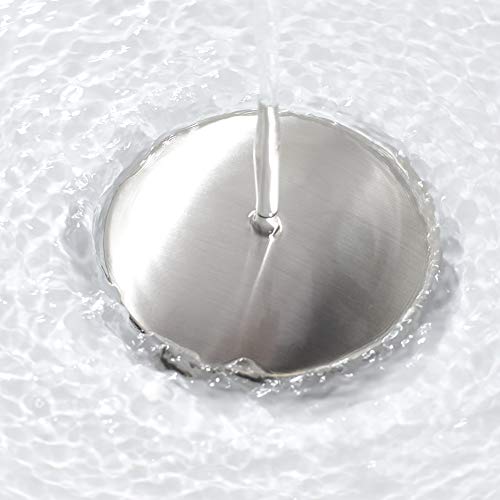 Bathroom Sink Drain Without Overflow Vessel Sink Lavatory Vanity Pop Up Drain Stopper, Brushed Nickel - color: Brushed Nickel, size: Without Overflow
