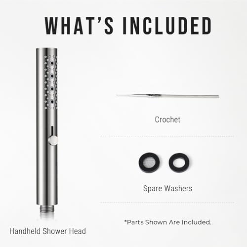G-Promise All Metal Round 3 Function Handheld Shower Head(Brushed Nickel) | All Metal Construction, 3 Function Modes with Massage, Modern Look, Push Switch, Easy Installation - color: Brushed Nickel, style: Round