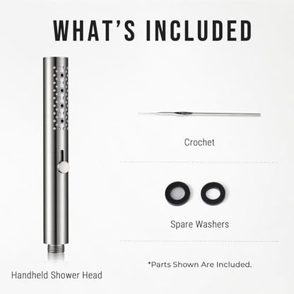 G-Promise All Metal Round 3 Function Handheld Shower Head(Brushed Nickel) | All Metal Construction, 3 Function Modes with Massage, Modern Look, Push Switch, Easy Installation - color: Brushed Nickel, style: Round