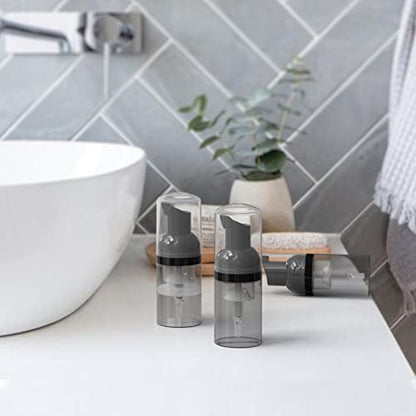 LONGWAY 3PCS Travel Size Foam Pump Bottle,Mini Empty Pump Bottle Dispenser(30ml,1 fl oz) (Black) - color: Black