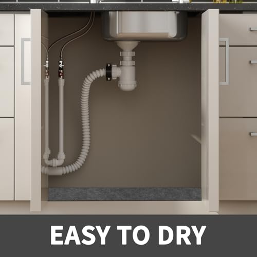 Under The Sink Mat,Cabinet Mat – Absorbent/Waterproof – Protects Cabinets, Premium Shelf Liner, Contains Liquids,Washable(24in x 36in) - size: 24"W x 36"L