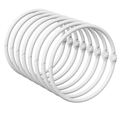 Bathway Anti-Drop Shower Rings, 12 Pcs Metal Rings for Curtain Rod, Rust Proof, White - color: White, style: Classic Round