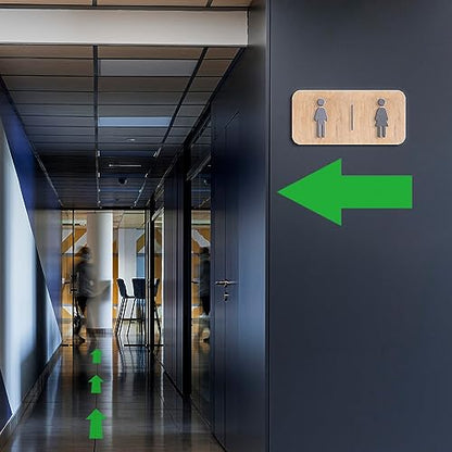 EVQ Arrow Floor Sticker Green 10 x 5 Inch Self-Adhesive Vinyl Decal 20 PCS | Removable Waterproof Large Directional Arrow Floor Sign for Concrete Warehouse Office - color: Green 10"×5"