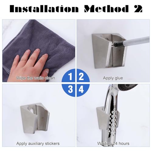Handheld Shower Head Holder Wall Mount, Shower Wand Bracket Holder, Wall Mount Robust Holders for Bathroom - Mounting Screws Included, Chrome