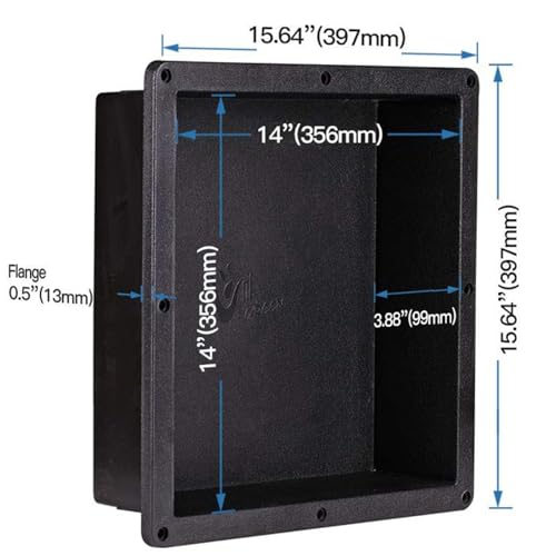 Shower Niche Insert Tile Ready, Black Recessed Bathroom Niche for Shower Wall, 15.65" L x 15.65" W x 4" D Shower Shelf for Inside Shower, Shampoo & Toiletries Storage, Easy to Installation Never Leak - size: 15.65" L x 15.65" W x 4" D