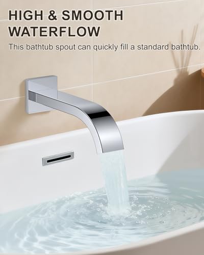 Chrome Shower System with Tub Spout, Wall Mounted Bathtub Shower Faucet Set, 12" Rainfall Shower Head and Handheld Shower Combo, High Pressure Shower Fixtures Set with Rough-in Valve - color: Polished Chrome, style: 12" Wall Mounted Shower System with Tub