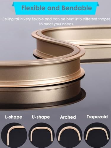 Window Curtain Track, Heavy Duty Curved Curtain Rod Room Divider for Living Room, Bedroom, Shower Fittings(Wall Mount,1.5m/4.9ft) - color: Wall Mount, size: 1.5m/4.9ft