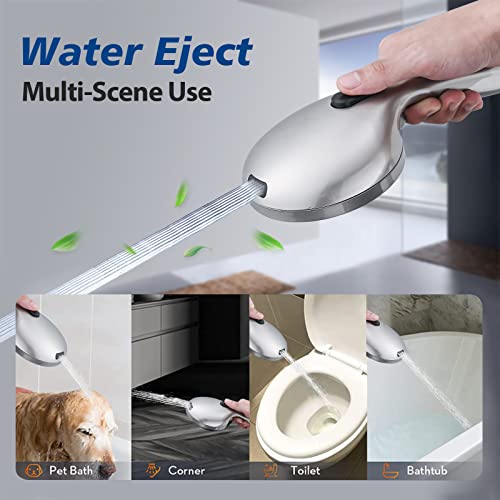 Rainfall Shower Head with Handheld Shower Spray, with 26" Drill Free Adjustable Height Slider Bar, High Pressure Dual Shower Head Combo, 3-Way Diverter for Easy Reach, 5Ft Hose - Chrome Finish - color: Chrome