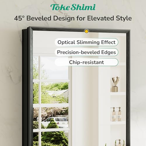 14 x 18 Recessed Medicine Cabinet, Assembly Required, Black Bathroom Medicine Cabinet with Mirror, Stepless Adjustable Shelves, Tempered Glass, Beveled Aluminum Frame - color: Black, size: 14x18 in